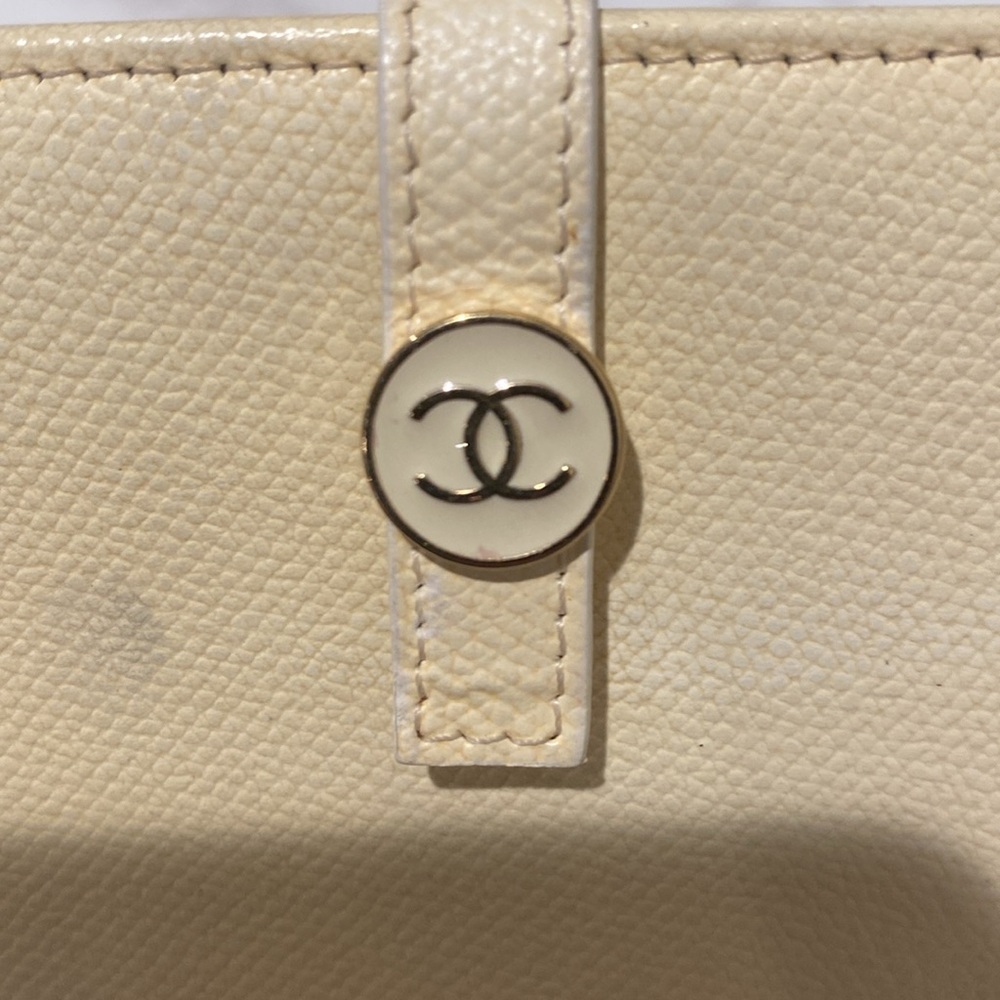 Chanel Authentic Coco Mark Plate Double Flap Ivor… - image 2